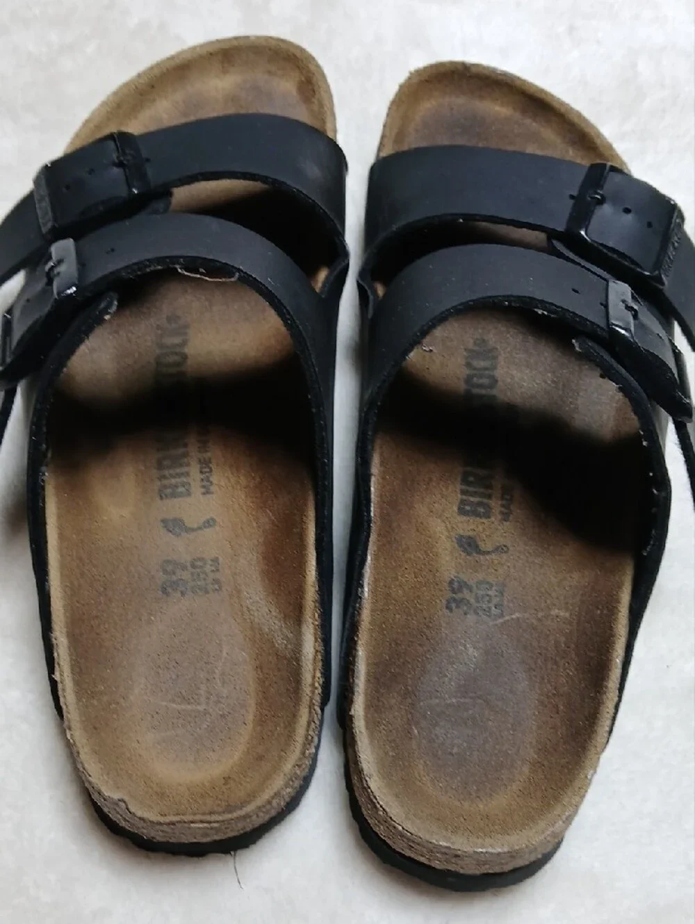 Birkenstock Arizona Black Two-Strap Adjustable Slide Sandals Size 39